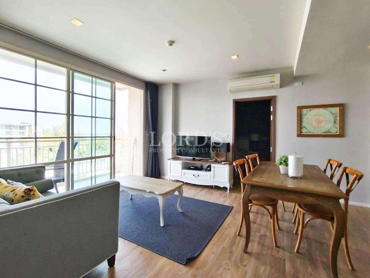 Modern living room with dining area