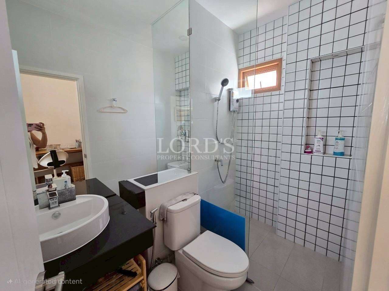 Modern bathroom with shower and sink