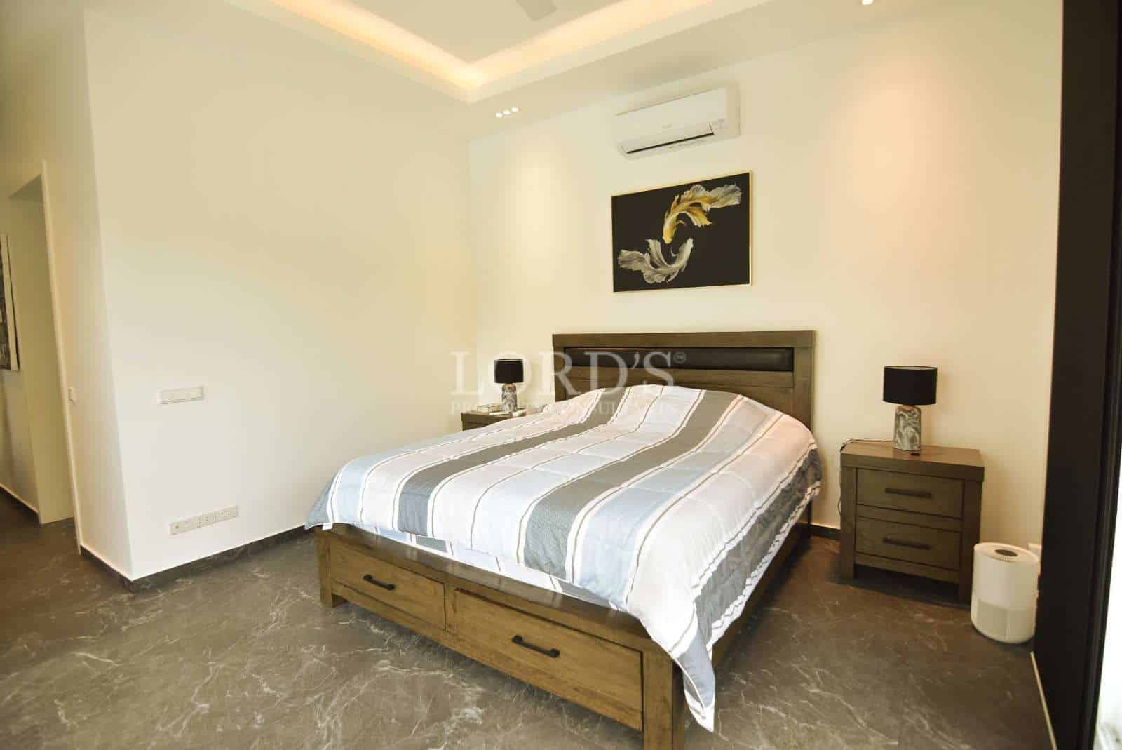 Modern bedroom with stylish decor