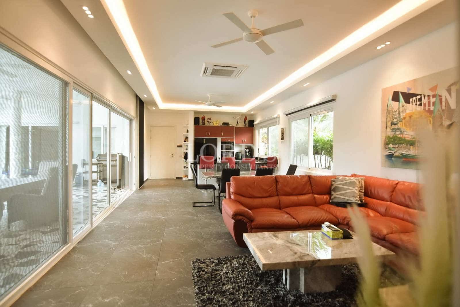 Modern living room with stylish decor