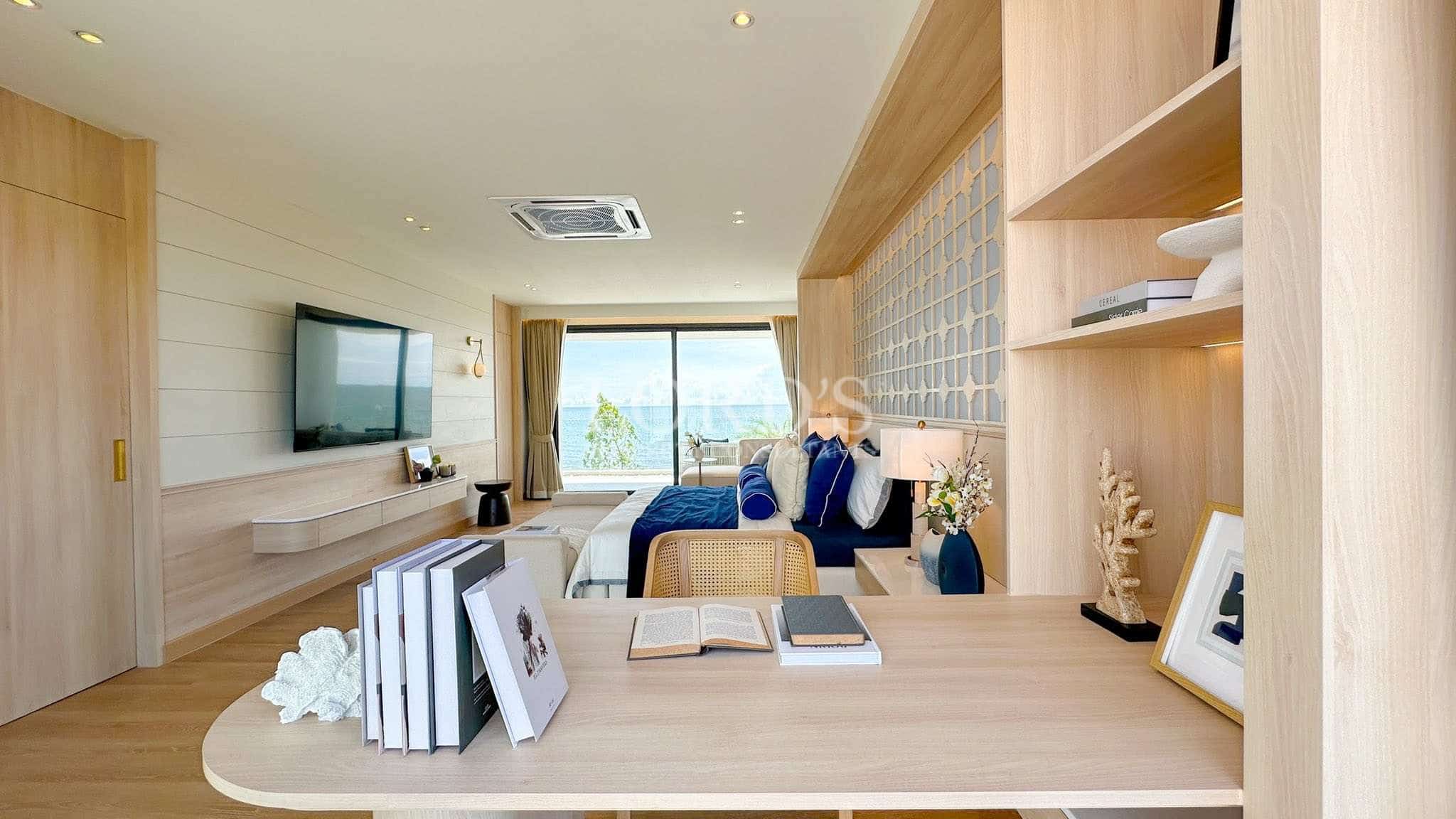 Modern bedroom with scenic view