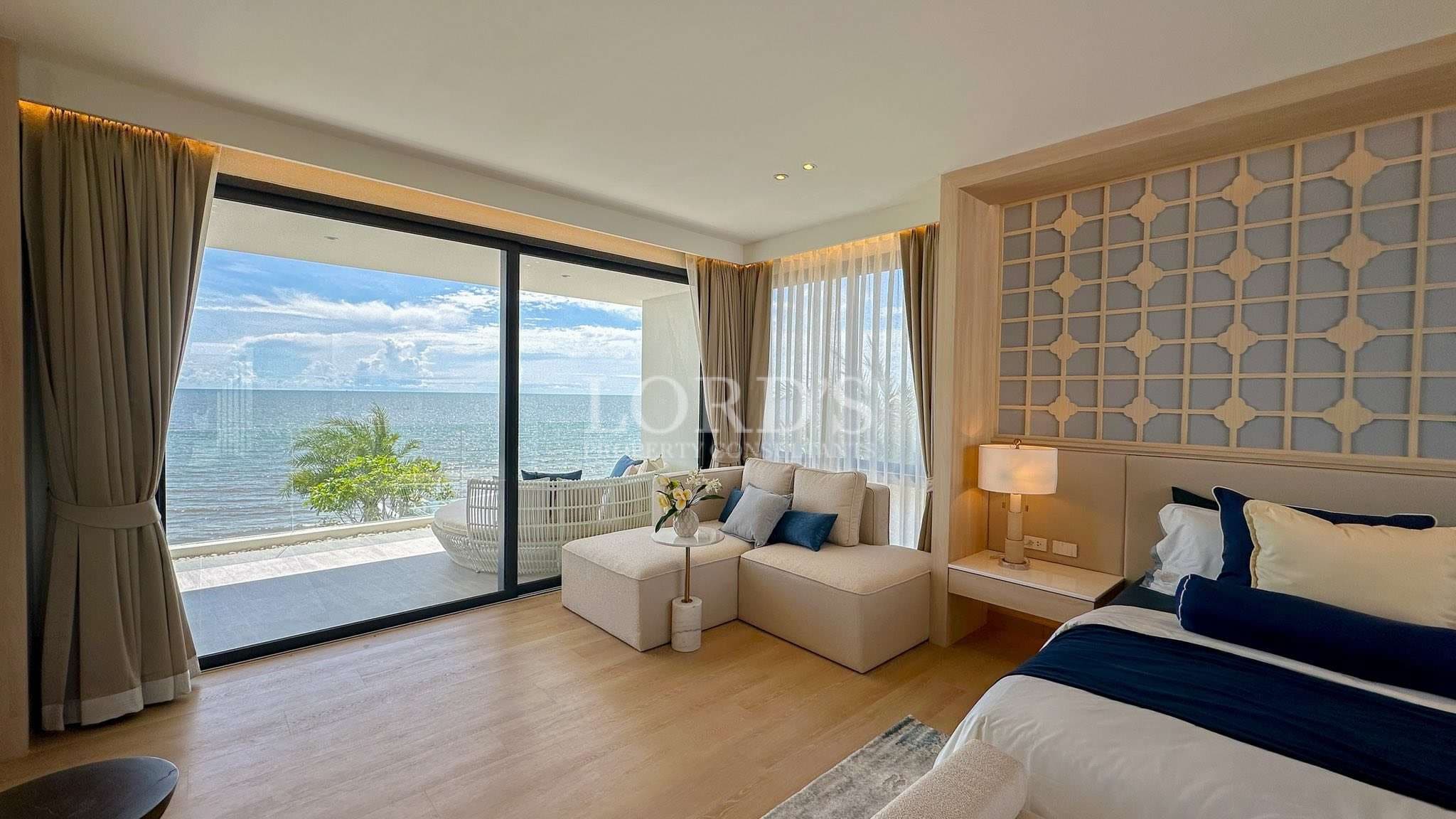 Modern room with ocean view