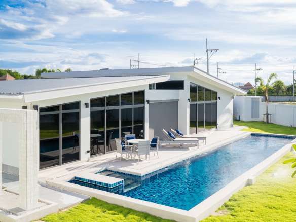 Modern living room with wooden accents