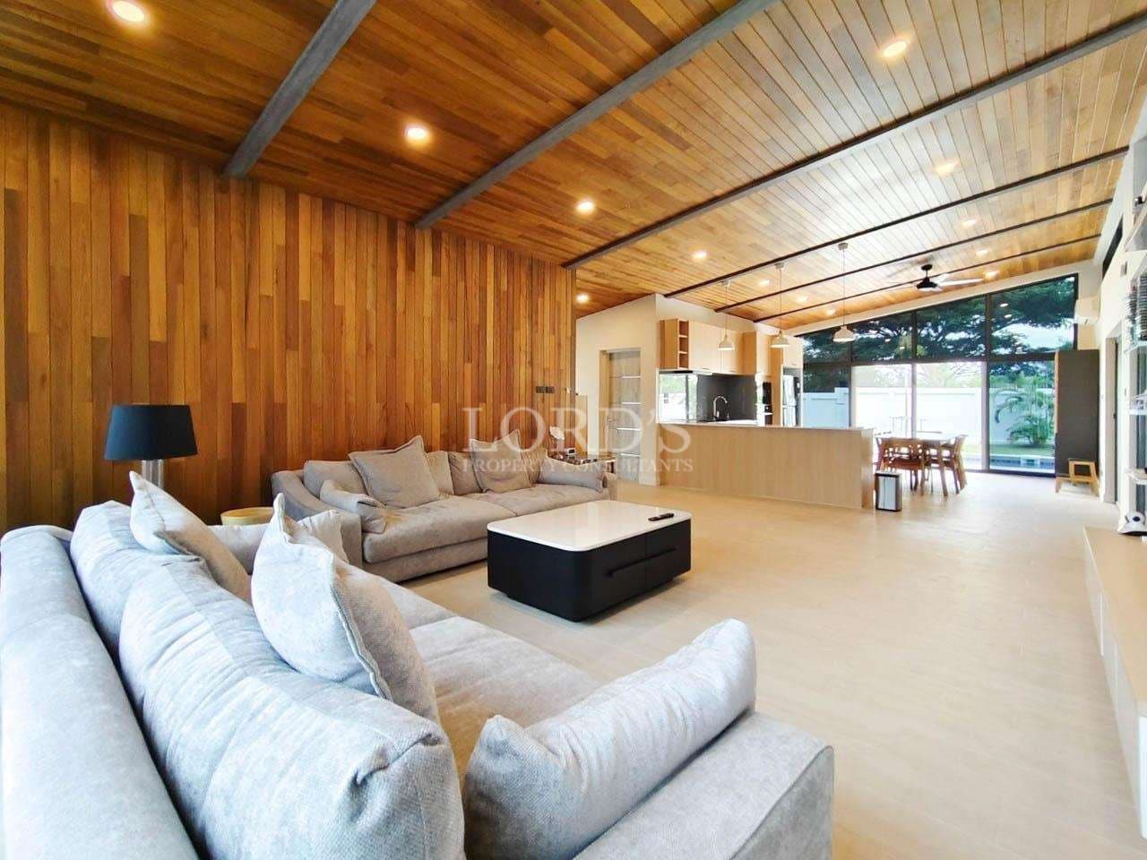 Spacious modern living room interior