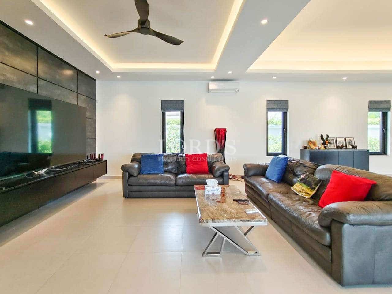 Modern living room with stylish furniture