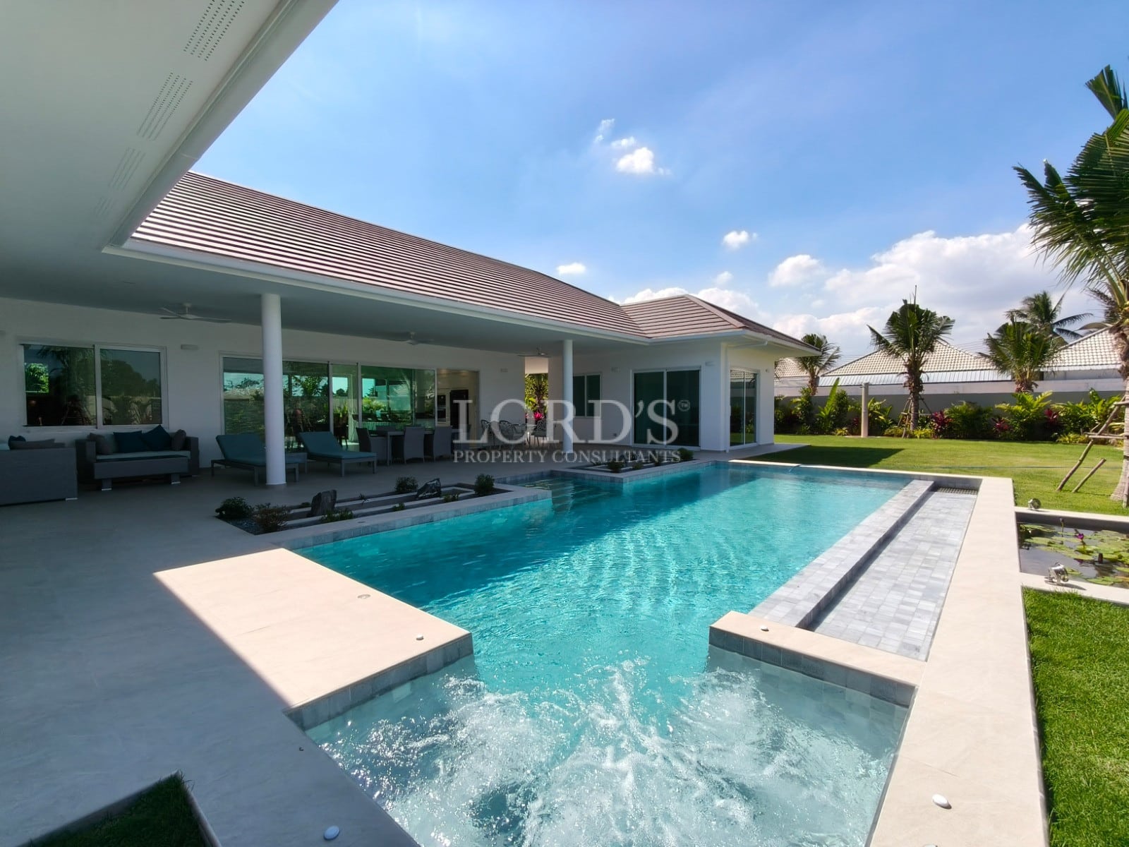 Modern house with pool and garden