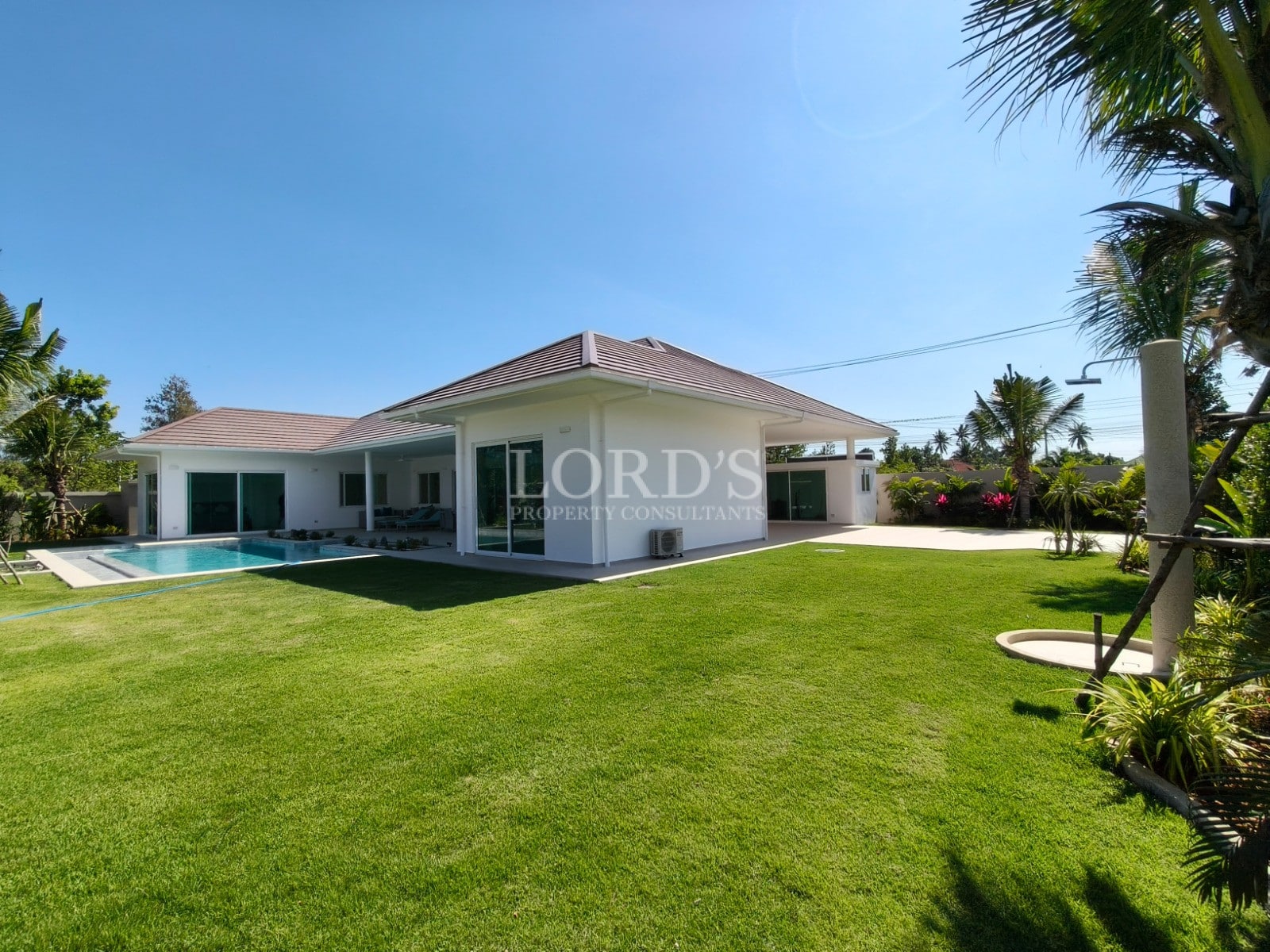 Modern house with pool and garden