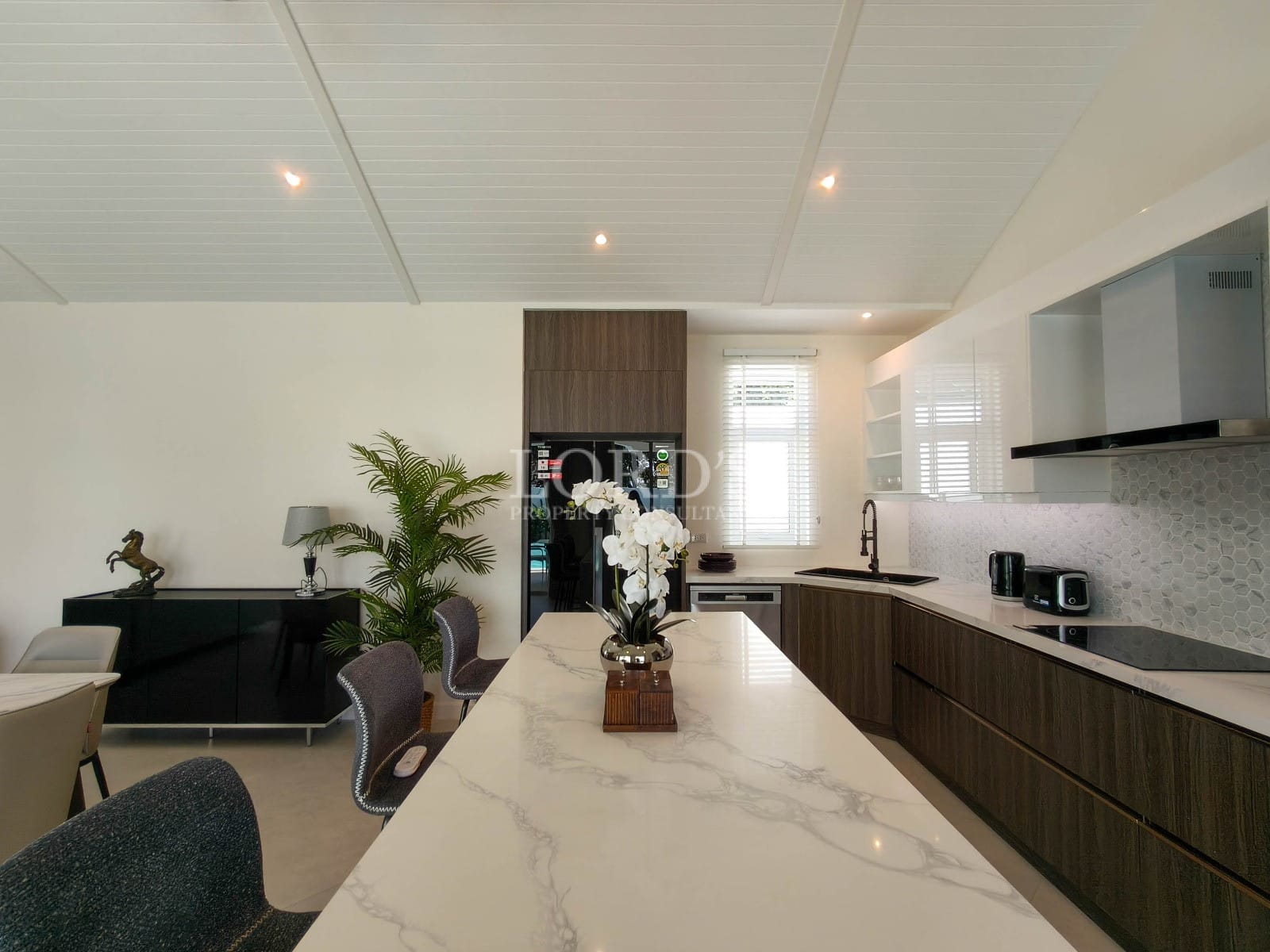 Modern kitchen with elegant decor.