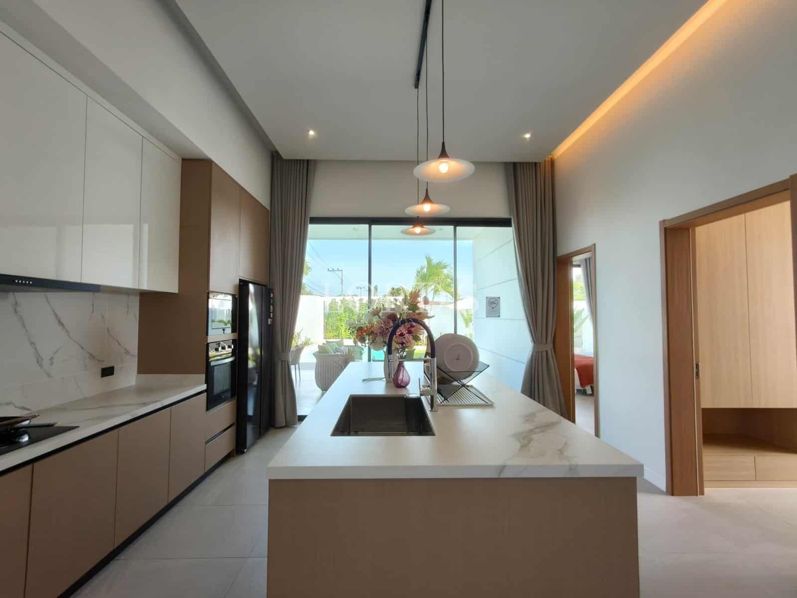 Modern kitchen with natural light
