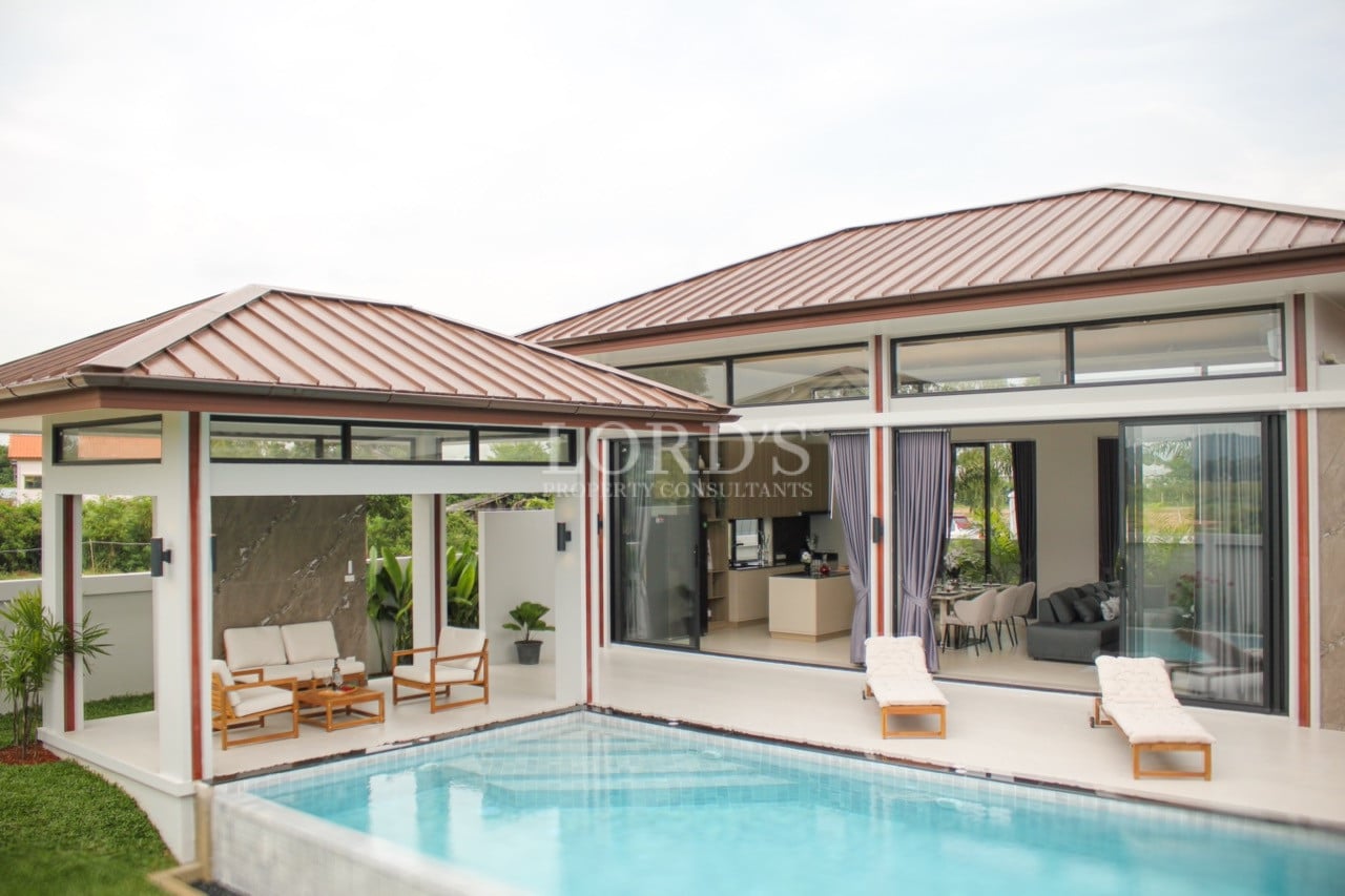 Modern villa with pool and patio